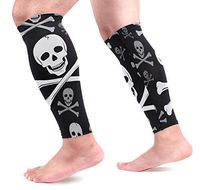 LEVEIS Sugar Skull Calf Compression Sleeves 1 Pair, Leg Performance Support for Shin Splint Calf Pain Relief Men & Women Guards Sleeves for Running Cycling