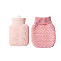 OBRlygeuaw Explosion Proof Tasteless Hot Water Bottle,Silicone high Density Water Injection Style for Pain Relief hot Compress and Heat Therapy-Pink 10.5x15.8cm(4x6inch)