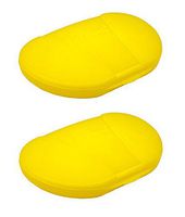VitaCarry Small Pocket Pill Box W/4 Compartments Holds up to 20 Pills Actual Size: 3.0”w X 2.0”d X .6”h Select Color (Pack of 2 Yellow)
