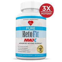 Pure Keto Fit Max 1200MG Keto Pills Advanced BHB Ketogenic Supplement Exogenous Ketones Ketosis for Men Women 60 Capsules 1 Bottle