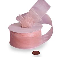 Peach Shimmer Sheer Organza Ribbon 1 1/2" X 25 Yards