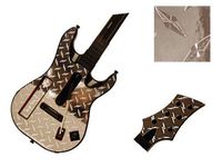 Silver Diamond Plate Mirror Vinyl Decal Faceplate Mod Skin Kit for Nintendo Wii Guitar Hero 5 (GH5) World Tour by System Skins