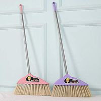 The Length of The Stainless Steel Sweeper for Household use is 88 cm. The Head of The Sweeper is 33 cm, Pink 1 Dream Purple 1 (2 in Total)
