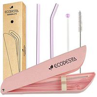 Ecodesya Reusable Straws - These Glass Straws Are Produced as Reusuable Drinking Straws For Your Health.This Eco Friendly Glass Straws Will Now Require Zero Waste.Measuring 200mm x 8mm (pink)