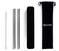 Premium Reusable Metal Straws - Stainless Steel Straws - Metal Straws with Case - Portable Travel Straw - Wide for Drinking Bubble Tea, Boba Tea Smoothie - Eco Friendly Zero Waste Sustainable Products
