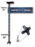 Walking Cane Adjustable T Handle with Footed Cane Tip US Marines Semper Fi Design