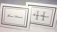 50 Personalized Note Cards with Initial Plus Full Name. Set of 50 with Matching Envelopes. Two Styles to Choose from. A Great Personalized Gift!