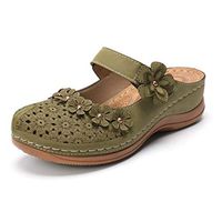 Women's Casual Round Toe Sandals,Ladies Non-slip Slip on Flower Comfortable Ankle Hollow Soft Shoes