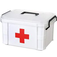 Multifunctional Household Medicine Box Storage Box Layered Transparent Portable Family Medical Box Medicine First Aid Kit Size 20.5 * 15.5 * 13.5Cm