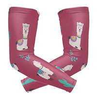 LEVEIS Alpacas with Cactus Arm Sleeves UV Protection for Men Women Sunblock Protective Gloves Running Golf Cycling Driving Long Arm Cover 1 Pair