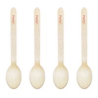 Dress My Cupcake Natural Wood Candy 100-Pack Buffet Cutlery Spoons DIY Kit, Party, 6.5-Inch, Coral