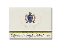 Signature Announcements Edgemont High School - 01 (Edgemont, SD) Graduation Announcements, Presidential style, Elite package of 25 with Gold & Blue Metallic Foil seal