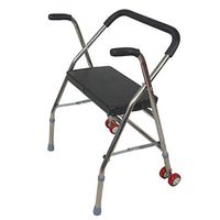Walkers Crutches Aluminum Alloy Handrail Folding Wheel Elderly Disabled Walking Auxiliary Four-Legged Rehabilitation 50cm 43cm 80cm MUMUJIN