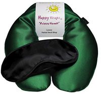 Happy Wraps Microwavable Neck Wrap Hot Cold Herbal Aromatherapy Neck Pain Relief Warming Pillow Heating Pad for Migraines Stress Relief Gifts for Women Men Christmas Plus Free Eye Mask - Jade