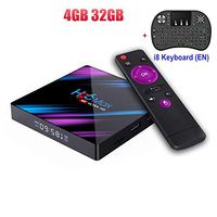 H96 Max RK3318 Android 9.0 Smart Set Top Box 4GB 32GB 2.4G&5GHz Dual WiFi 4K HDR Box + with Wireless Mini Backlight Keyboard