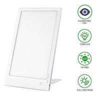 Therapy Light, Full Spectrum 12000 Lux Bright Light Therapy Lamp, 5 Gear Time Settings, UV Free Sunlight Lamp with 4 Levels Adjustable Brightness, Touch Control for Home/Office/Sleep/Winter