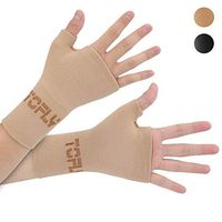 TOFLY Compression Arthritis Gloves, 1 Pair, Thumb & Wrist Support for Men Women, 20-30mmHg Compression Wrist Sleeve for Carpal Tunnel, Wrist Pain & Fatigue, RSI, Tendonitis, Sports, Daily Use, Beige L