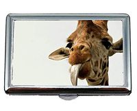 Cigarette Case,Bathing Animal Giraffe Stainless Steel Card Holder