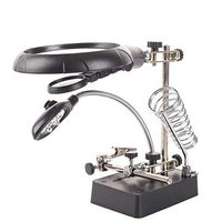 LAAN 10 Times with LED Lights Multi-Function Motherboard Repair Workbench 5 Times HD Repair Placed Desktop Magnifying Glass