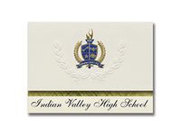 Signature Announcements Indian Valley High School (Gnadenhutten, OH) Graduation Announcements, Presidential style, Elite package of 25 with Gold & Blue Metallic Foil seal