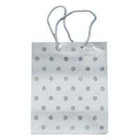 Silver Glitter Dots Medium Gift Bag