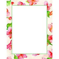 80 Watercolor Bloom Letterhead Sheets