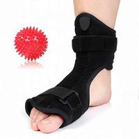 Plantar Fasciitis Night Splint Foot Orthotic Supports Kits - Adjustable Elastic Strap Plantar Fasciitis Braces + Spiky Massage Ball