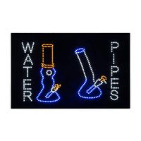 LED Pluming Pipe Supply Open Light Sign Super Bright Electric Advertising Display Board for Hookah Lounge Vape Vapor Smoke Cigar Tobacco Business Shop Store Window Bedroom 36 x 24 inches (HSW0348)