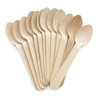 200 Biodegradable Wooden Spoons | Eco Friendly Disposable Cutlery, Compostable, 100% Natural Wood Utensils | Great for Soup, Desserts and Your Toddlers | Made from 100% Birch Wood