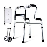 Walking frame YXX-Standard Walker/Height-Adjustable Aluminum Walker with Shower Board, Load-Bearing 180KG, with Two Pulleys, Foldable Four-Legged Cane