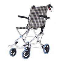 Travel Aircraft Wheelchair，Folding Lightweight Aluminum Alloy Ultra Light Portable Wheelchair For Children And Elderly-Weighs Only 6.9kg (Size : LOAD 75KG)