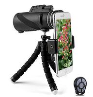Monocular Telescope, Phone Telescope 12X50 High-Powered BAK4 Prism Low Night Vision Waterproof Fog-Proof Smartphone Adapter Trip with Flexible Tripod and Premier Bluetooth Shutter