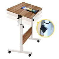 CX Over Bed Food Tray Small Rolling Computer Table with Wheels Adjustable Angle & Height Table Bedside Table Hospital Food Tray Rolling Laptop Desk