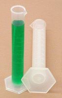 Graduated Cylinder Plastic PP 50 ml Hex Base Pack of 10