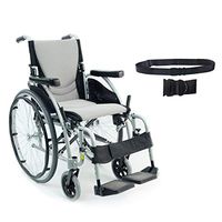 S-Ergo 125 Ergonomic Wheelchair | Seat Size 16" X 17" | Flip-Back Armrest | Swing Away Footrest | Frame Color Silver & Free Black Wheelchair Seatbelt!
