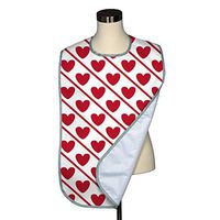 Valentine's Day Collection Adult Bib - Covered with Care Assorted Prints Available! (Hearts Diagonal Stripe)