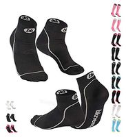 Bknees High Performance Athletic Compression Socks - Low Cut (Black (2 Pair Low Cut), L (9-12))