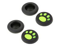 Higere 4PCS Silicone Thumb Stick Joystick Grip Cap Cover for PS4 (Green)