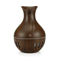 Aromatherapy Essential Oil Diffuser, 130ml Aroma Diffuser, Timed Cold Mist Mode Humidifier, Waterless Auto Shutdown, 7 Color LED Lights (Color : Deep Wood Grain)