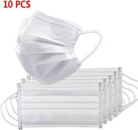 Disposable Safety Face MASK with 3 Layers Protection Filters Dust-Proof Anti Spittle Eye Mask for Earloop (10pcs)