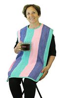 Terry Adult Bibs with Velcro Closure - 2 Pack - Big Size - 18x35 ((2) Bay Stripe)