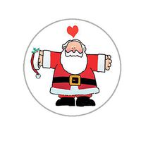 Christmas Envelope Seals - 1.2" Christmas Stickers - 144 Fun Holiday Stickers (Santa Love)