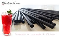GAMLIEL RETAIL RED Drinking Straws 0.31" inch wide diameter 8.60" length BPA- free Plastic Straight straw Restaurants,Coffee shops,Bars, Milkshake,Smoothie,Cold drinks & Ice,Birthday (Red, 250)