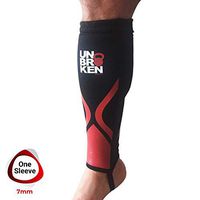 Cross Fitness Shin Guard and Calf Compression 7mm RED SHELL Sleeve Protector for Rope Climb, Box Jumps, Deadlift, Dry Fast, Fits Women and Men,Thick Neoprene, Black, Single (L/XL)