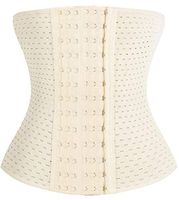 Male Female Adjustable Magnetic Posture Corrector Corset Brace Back Belt Lumbar Support,6 Hooks Beige,XXL