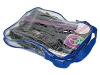 Oreh Homewares See-Through NFL Stadium Approved Heavy Duty Vinyl Zippered Clear Tote Bags for Cosmetics, Small Electronics, Tickets and Much More! (11" x 9" x 2") 0.9 Gallon (Blue) 2-Pack