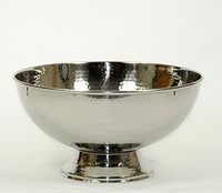 Hammered Stainless Steel Shiny Fruit and Punch Bowl