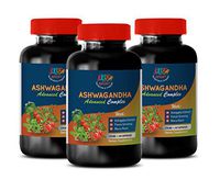 Natural Depression Supplements - ASHWAGANDHA Advanced Complex 770 MG - Dietary Supplement - Testosterone Booster - 3 Bottles 180 Capsules