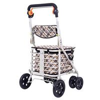 Standard Walkers Walker Seniors Buy Food Truck Can Sit Folding Folding Bicycle Portable Shopping Cart Four-Wheeled Trolley Lower Limb Rehabilitation Trainer (Color : White, Size : 485892cm)