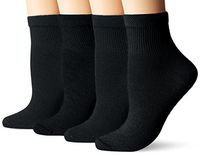 Dr. Scholl's Women's 4 Pack Diabetic and Circulatory Non Binding Ankle Socks, Black, Shoe Size: 4-10